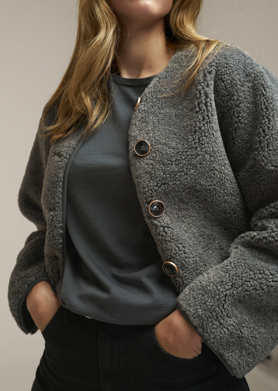 0039 Italy Ricarda fleece button through jacket