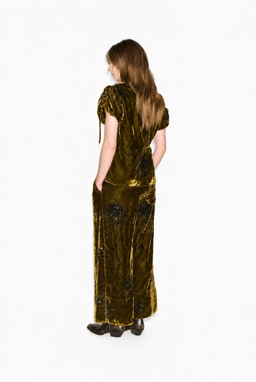 Samdi Bette embellished velvet top
