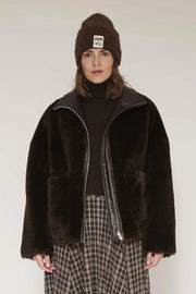 MKT Studio Melen reversible faux Fur jacket - chocolate