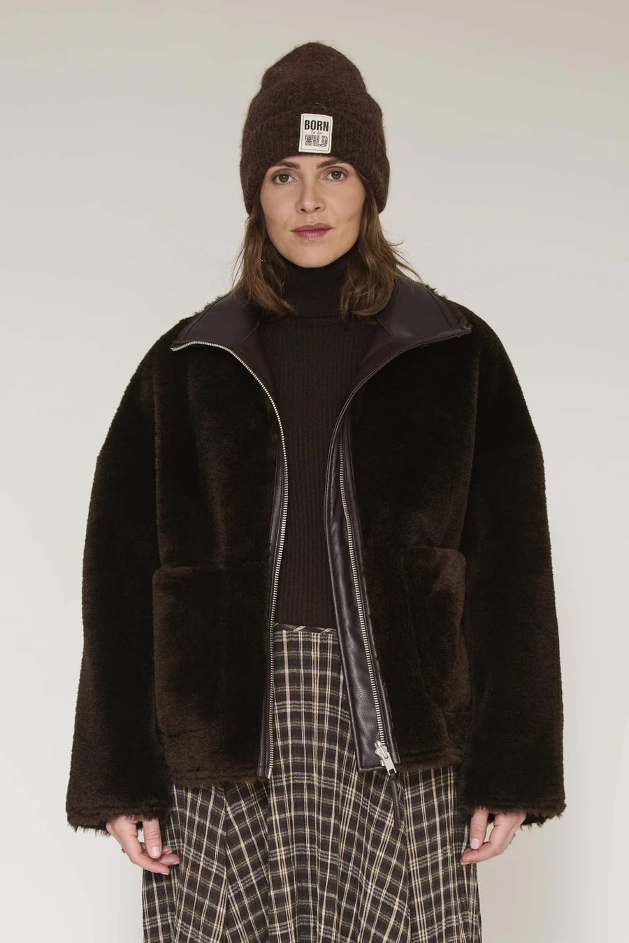 MKT Studio Melen reversible faux Fur jacket - chocolate