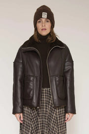 MKT Studio Melen reversible faux Fur jacket - chocolate
