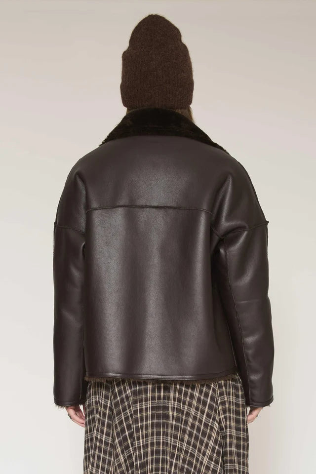 MKT Studio Melen reversible faux Fur jacket - chocolate