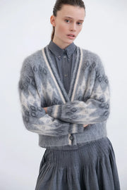Project AJ117 Balwina argyle cardigan - grey