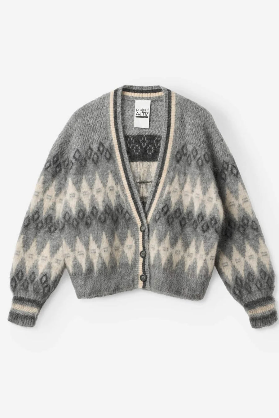Project AJ117 Balwina argyle cardigan - grey