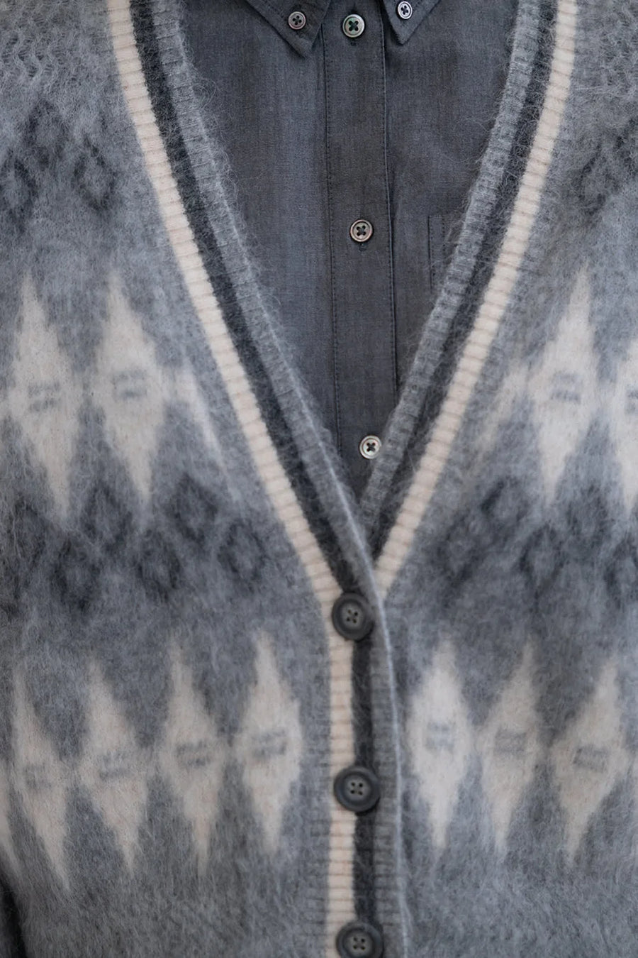 Project AJ117 Balwina argyle cardigan - grey