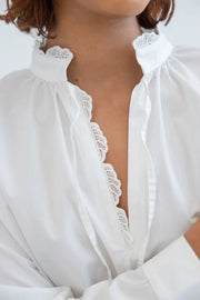 Project AJ177 Hrima tie neck blouse - white