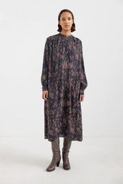 Project AJ117 Kaethe printed dress - navy / garnet