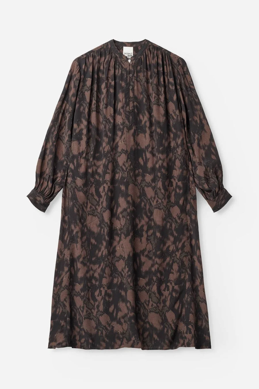 Project AJ117 Kaethe printed dress - navy / garnet