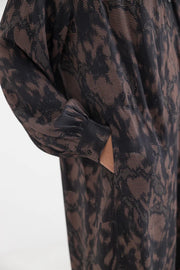 Project AJ117 Kaethe printed dress - navy / garnet