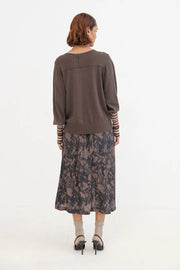 Project AJ117 Kinna printed skirt - navy / garnet