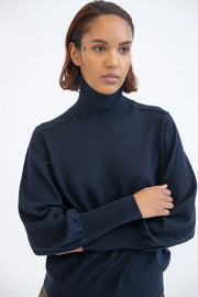 Project AJ117 Sirene cotton/cashmere turtle neck jumper - midnight
