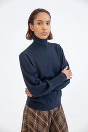 Project AJ117 Sirene cotton/cashmere turtle neck jumper - midnight