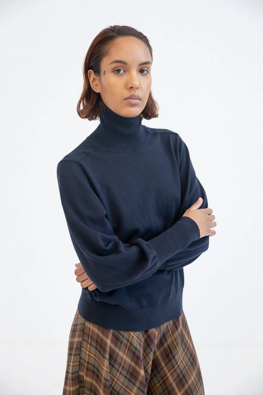 Project AJ117 Sirene cotton/cashmere turtle neck jumper - midnight