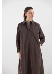 Project AJ117 Harianne cord dress - coffee