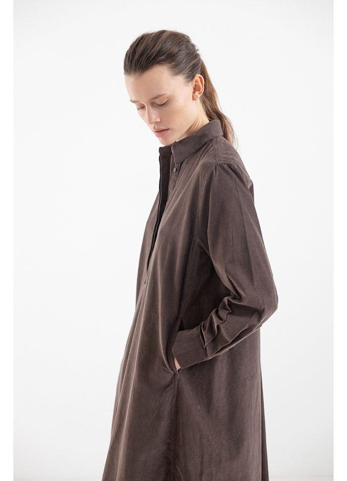 Project AJ117 Harianne cord dress - coffee