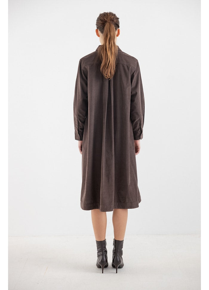 Project AJ117 Harianne cord dress - coffee