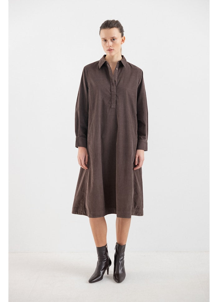 Project AJ117 Harianne cord dress - coffee
