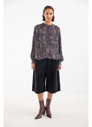 Project AJ117 Katlyn printed blouse - navy / garnet