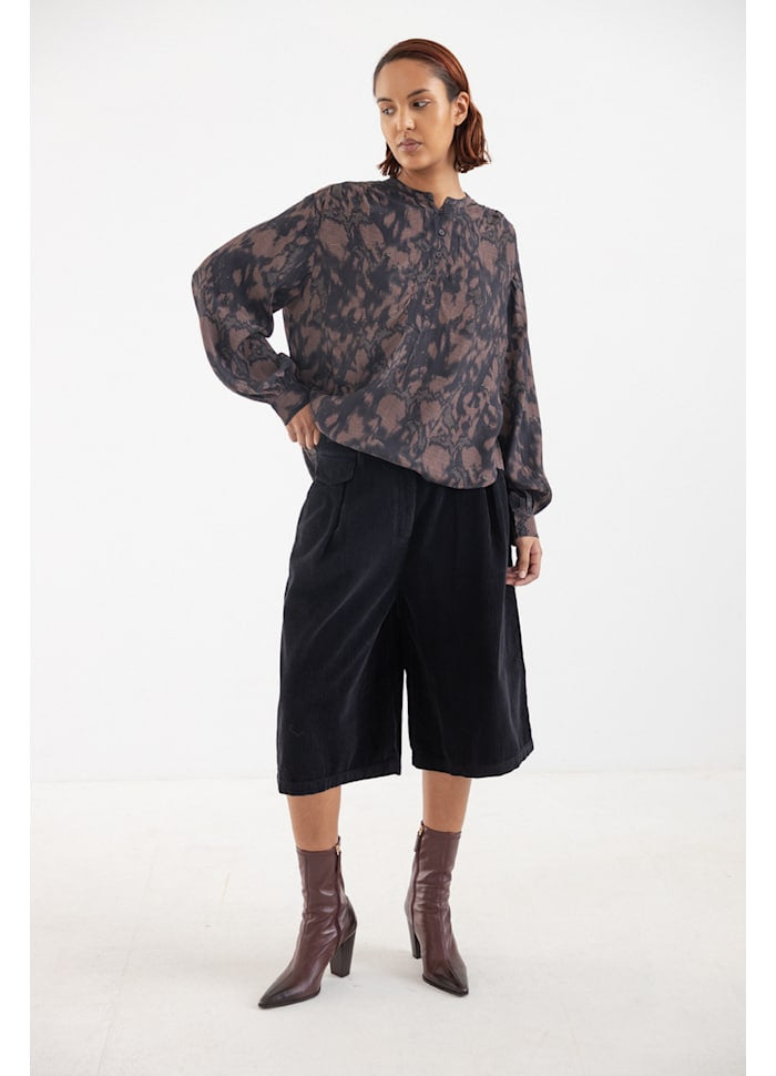 Project AJ117 Katlyn printed blouse - navy / garnet