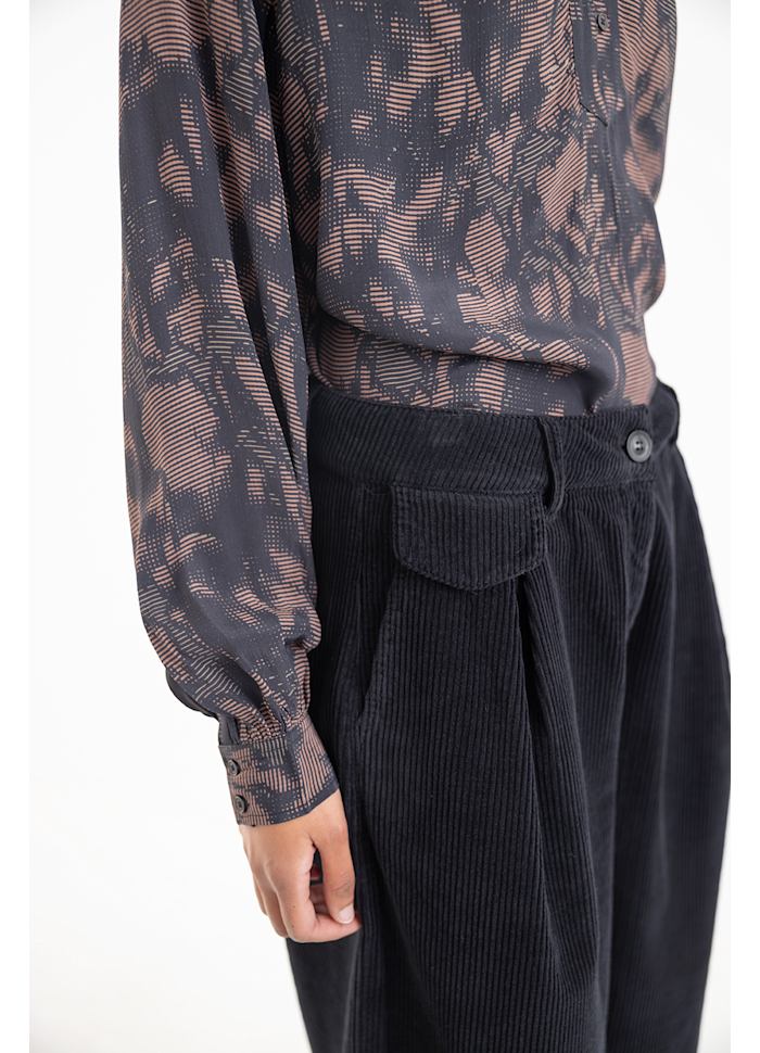 Project AJ117 Katlyn printed blouse - navy / garnet