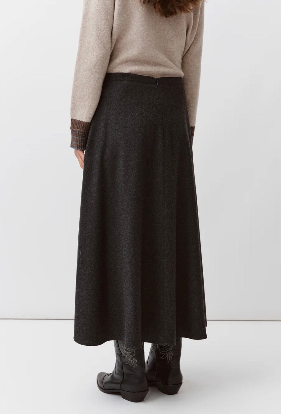 Diega Jonico wool mix skirt - anthracite