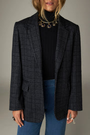 Maison Hotel Cameron check blazer - navy/ grey