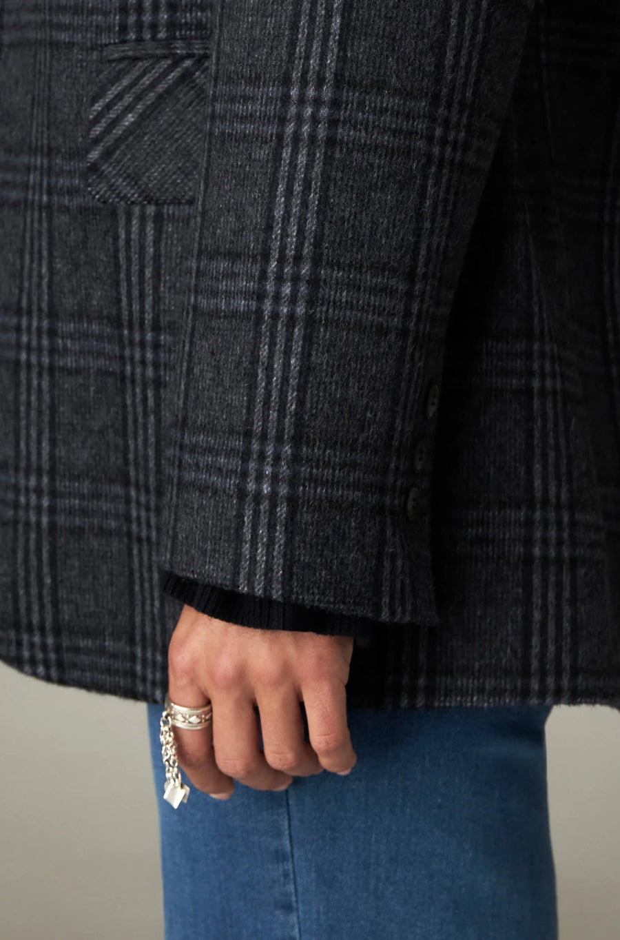 Maison Hotel Cameron check blazer - navy/ grey