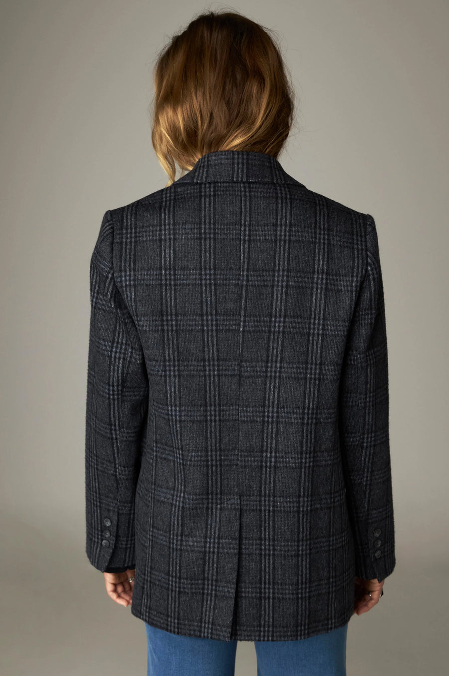 Maison Hotel Cameron check blazer - navy/ grey