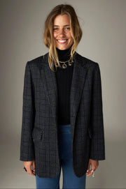 Maison Hotel Cameron check blazer - navy/ grey