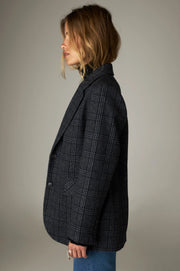Maison Hotel Cameron check blazer - navy/ grey