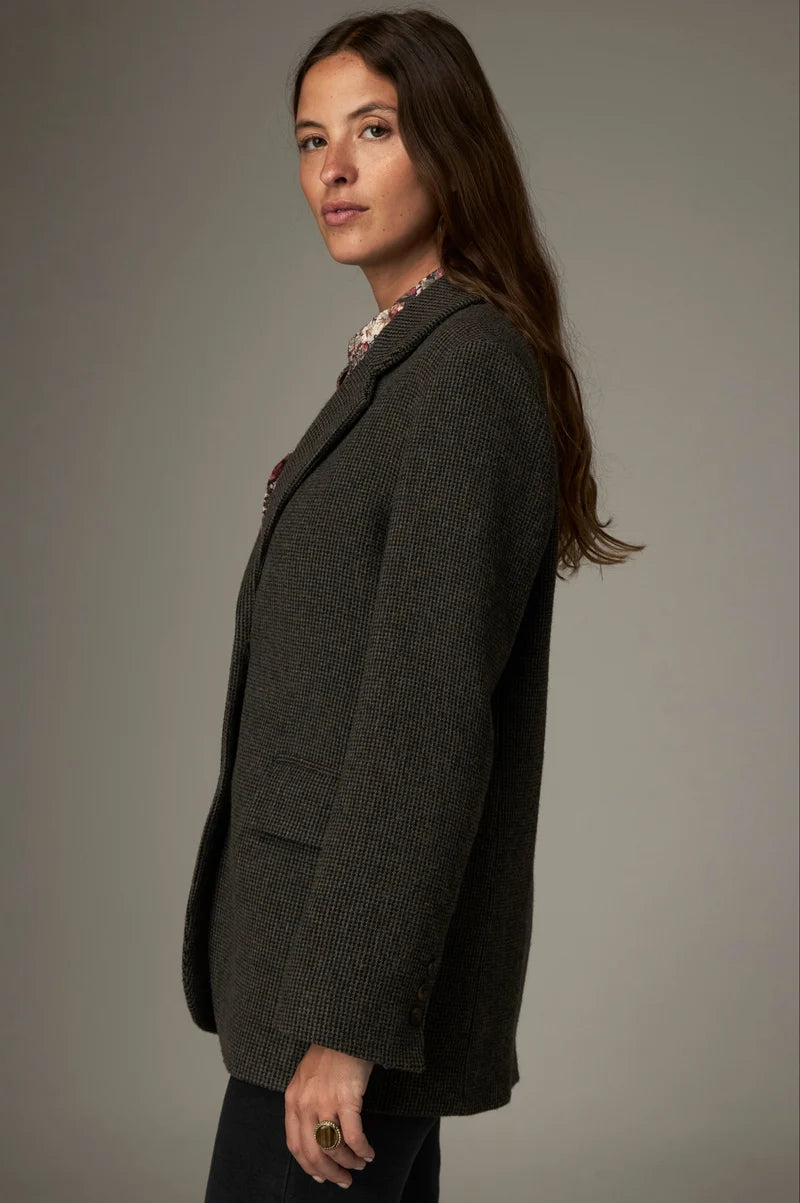 Maison Hotel Cameron tweed blazer- mossy