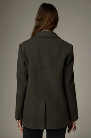 Maison Hotel Cameron tweed blazer- mossy