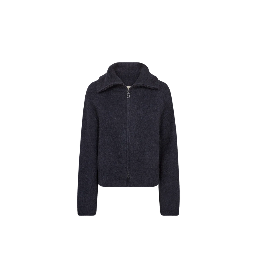 Mos mosh Hulda zip neck cardi - navy
