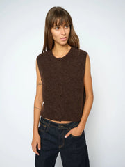 Mos Mosh Almine Thora knit vest - delicioso (chocolate)