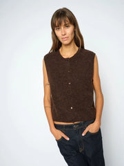 Mos Mosh Almine Thora knit vest - delicioso (chocolate)
