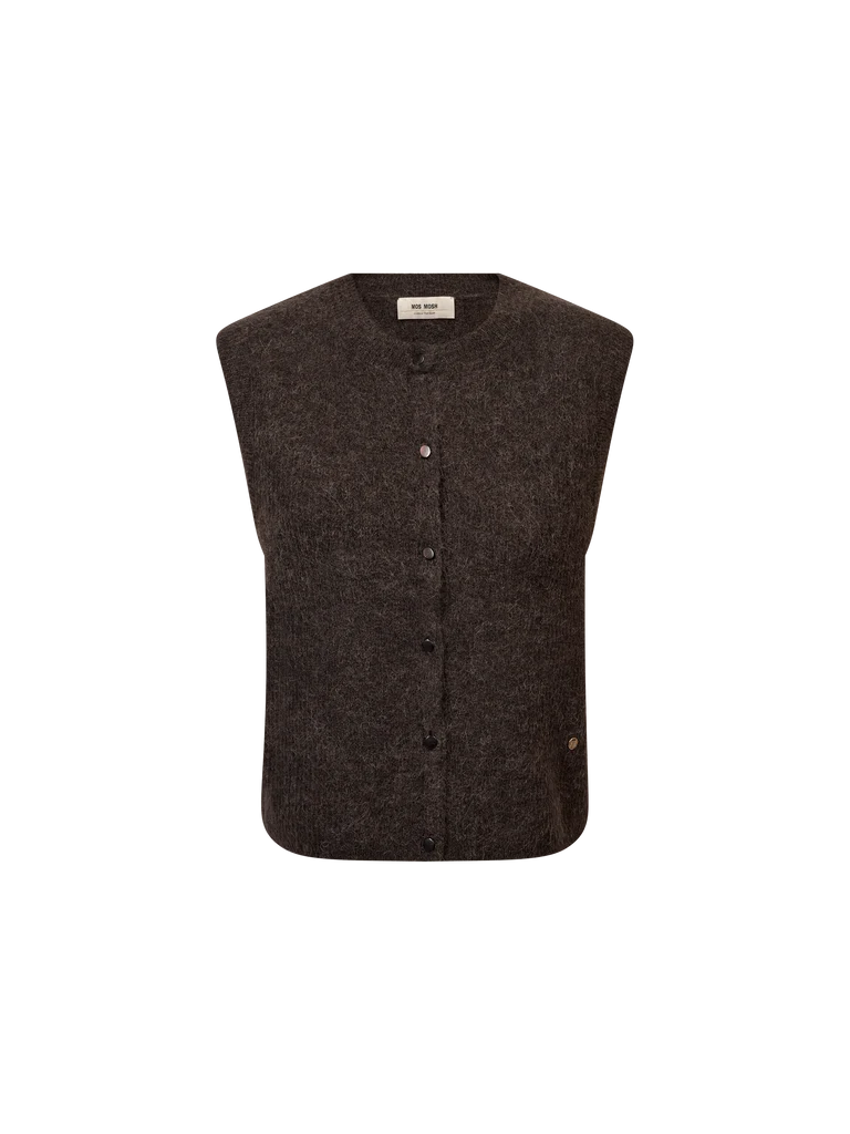 Mos Mosh Almine Thora knit vest - delicioso (chocolate)
