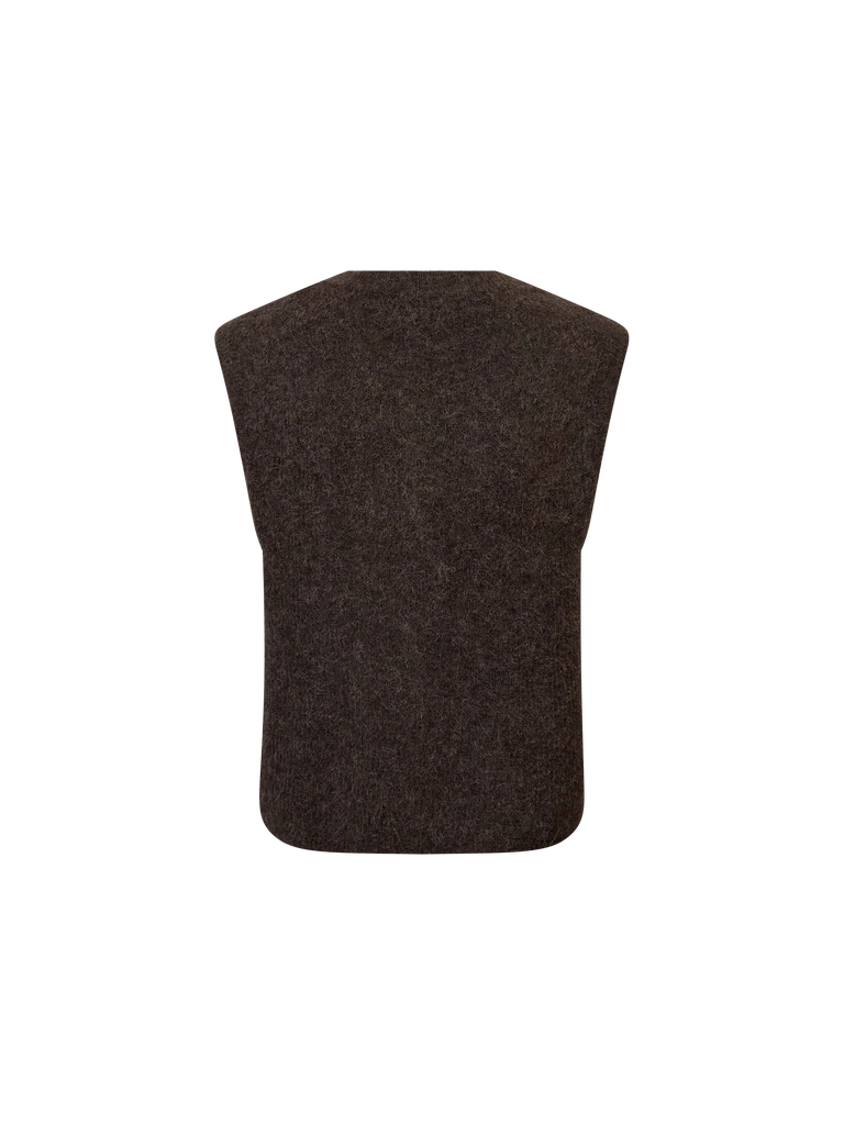 Mos Mosh Almine Thora knit vest - delicioso (chocolate)