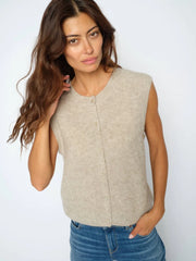 Mos mosh Almine Thora knit vest - feather grey ( oatmeal)