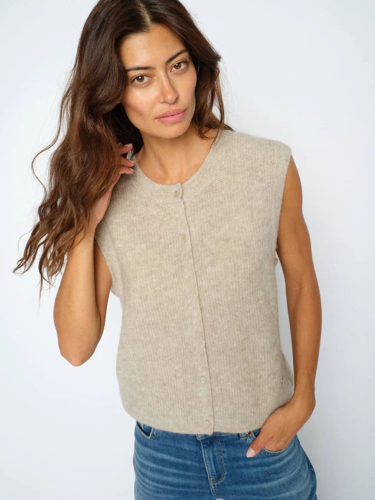 Mos mosh Almine Thora knit vest - feather grey ( oatmeal)