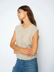 Mos mosh Almine Thora knit vest - feather grey ( oatmeal)