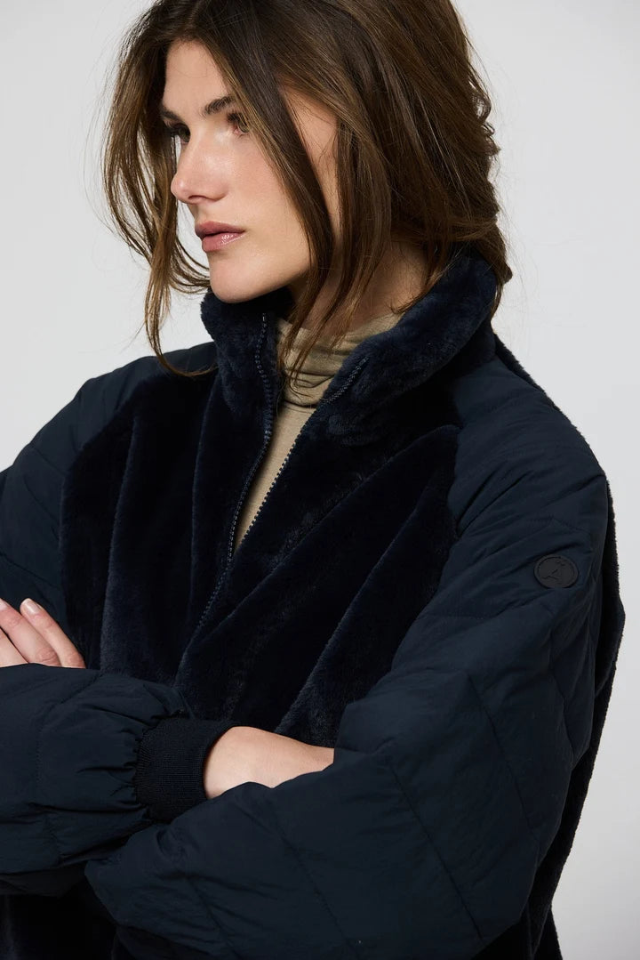 Tanta Aisu zip through jacket - dark navy