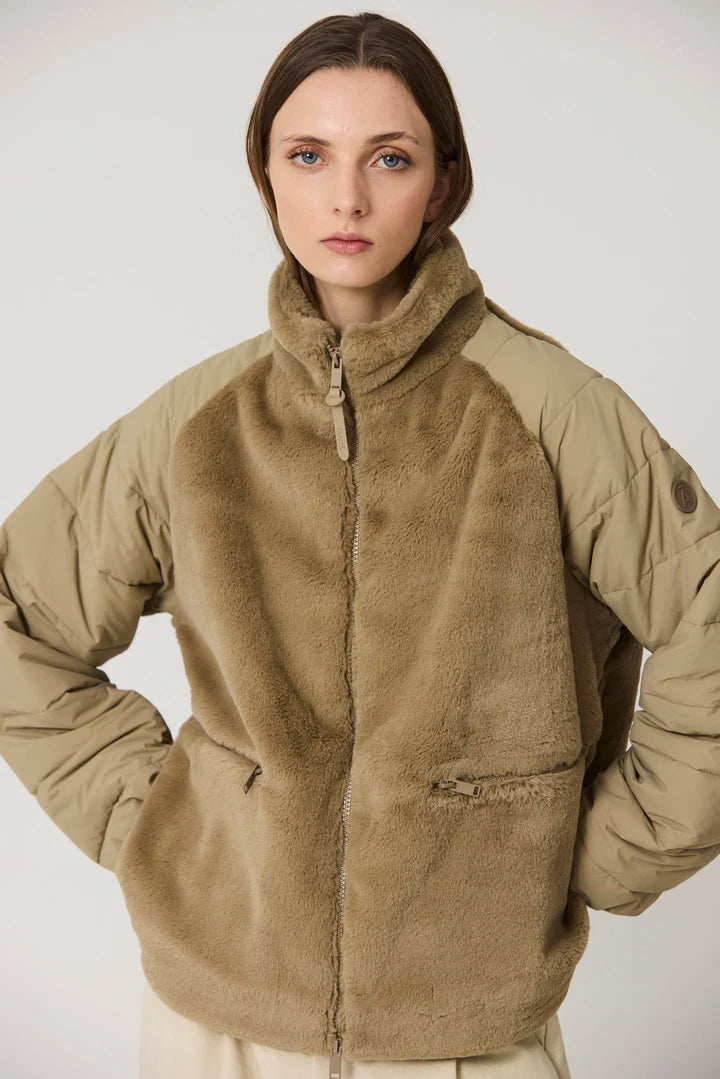Tanta Aisu zip through contrast jacket - coriander