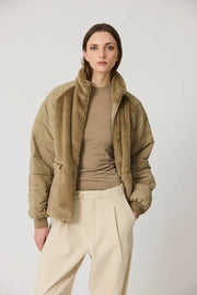 Tanta Aisu zip through contrast jacket - coriander