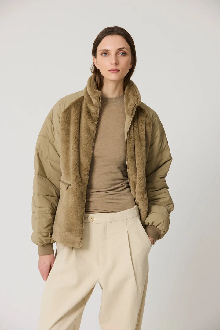 Tanta Aisu zip through contrast jacket - coriander