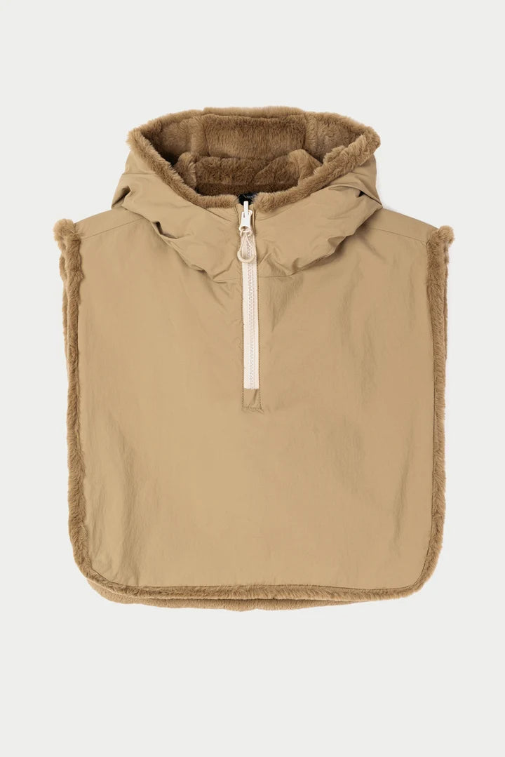 Tanta Bing reversible hooded zipped neck snood - coriander