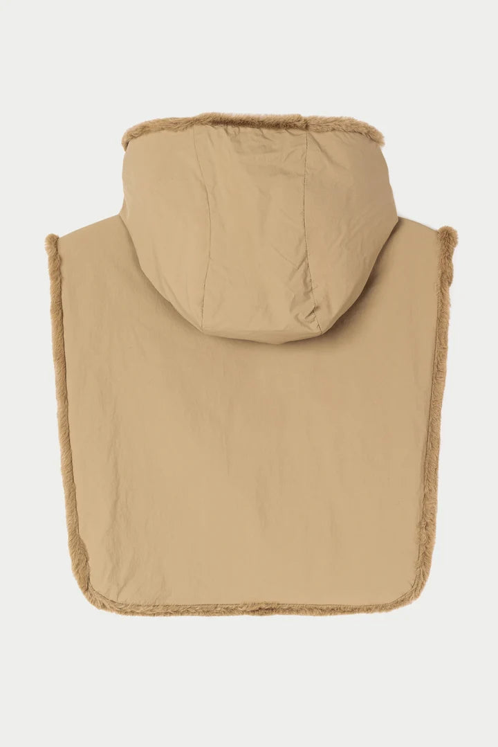 Tanta Bing reversible hooded zipped neck snood - coriander