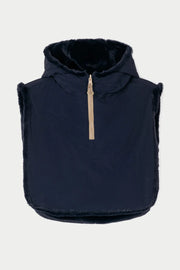 Tanta Bing reversible hooded zip neck snood - navy