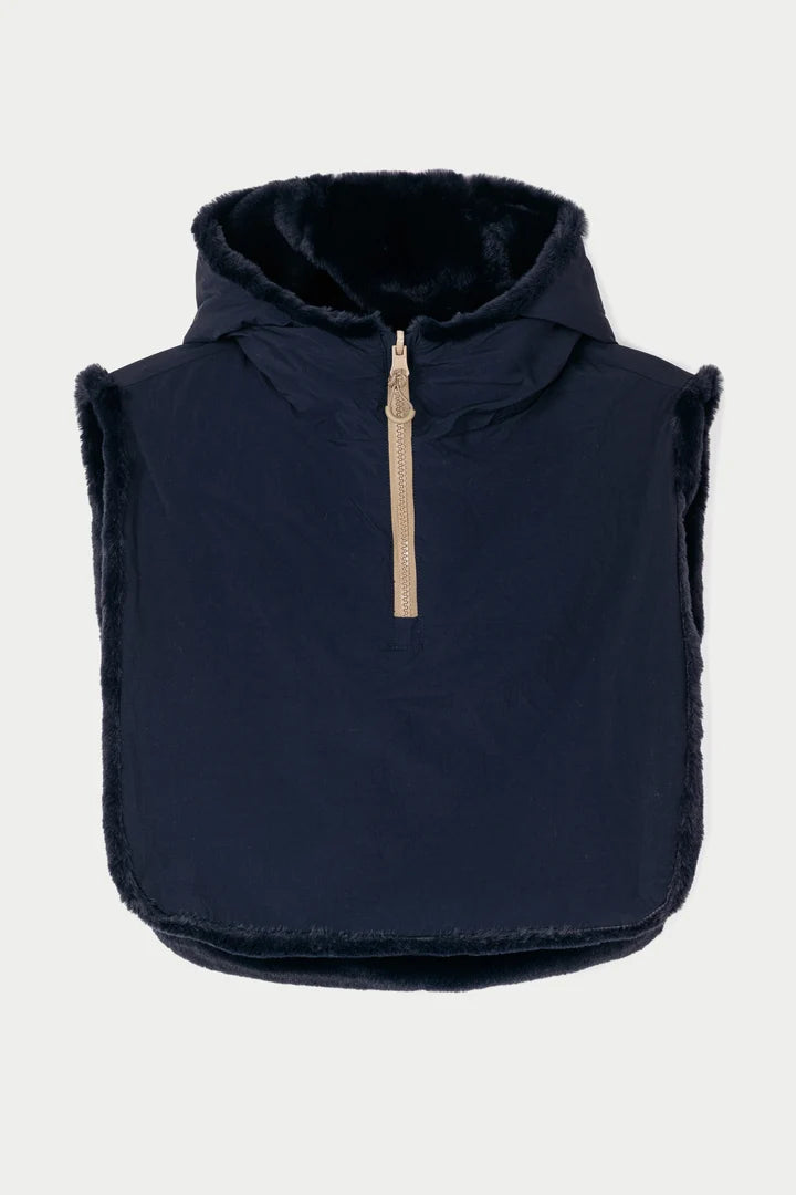 Tanta Bing reversible hooded zip neck snood - navy