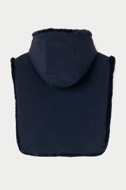Tanta Bing reversible hooded zip neck snood - navy
