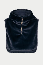 Tanta Bing reversible hooded zip neck snood - navy